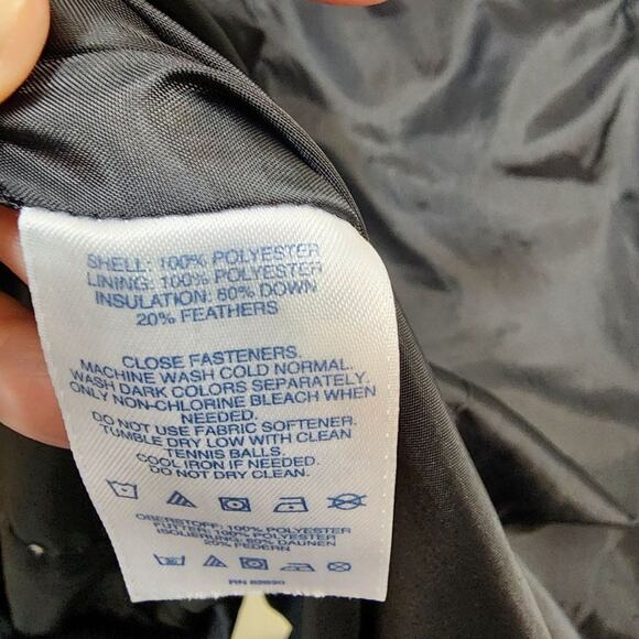 Lands' End black woman's down puffer winter coat mid thigh length size large - Picture 7 of 10